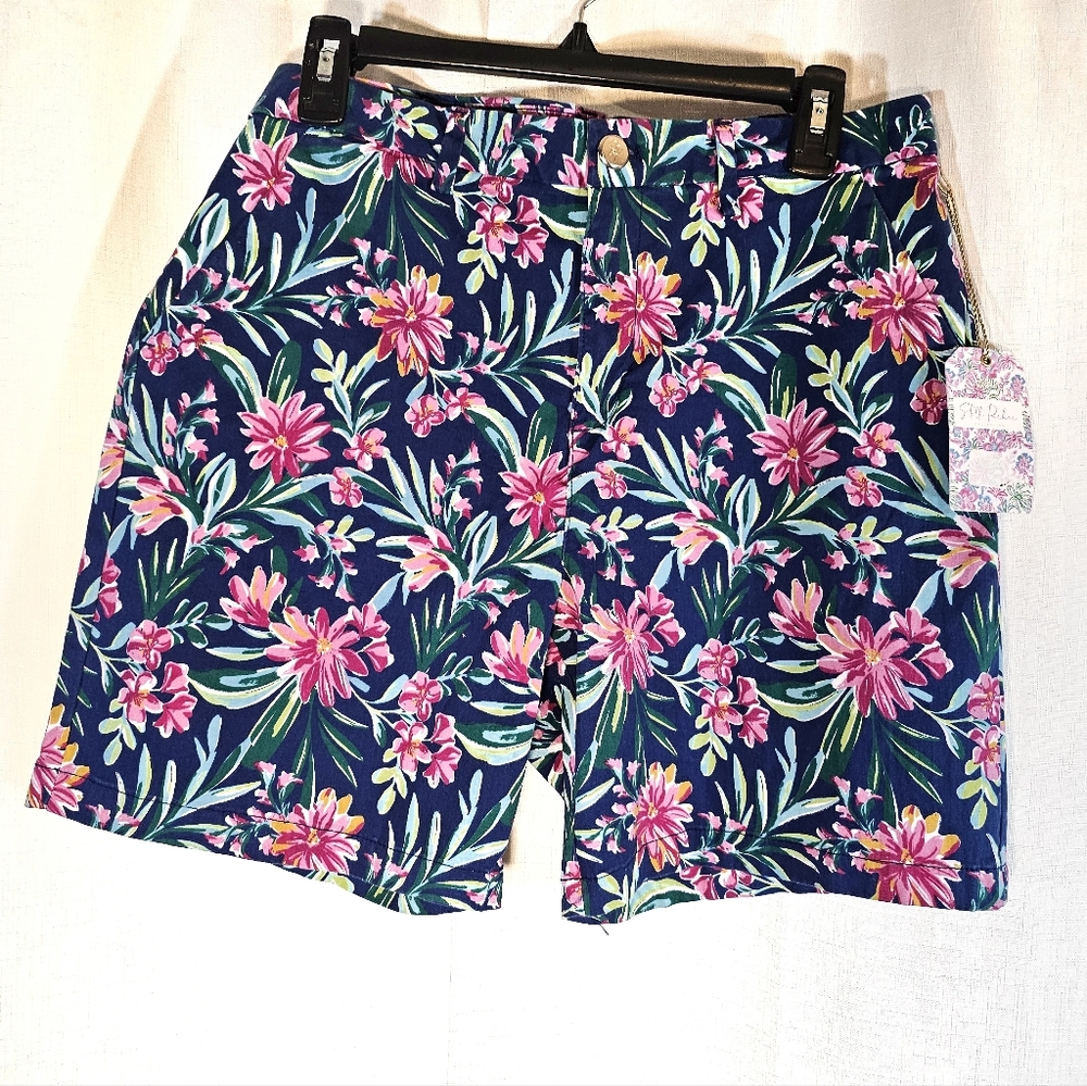 2/$20 Nwt Stella Parker Sz 8 Navy Floral Shorts